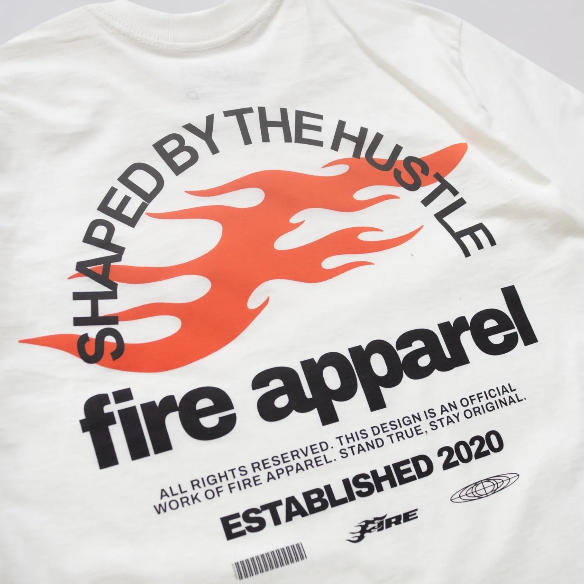Camiseta Fire Shaped By The Hustle Off White