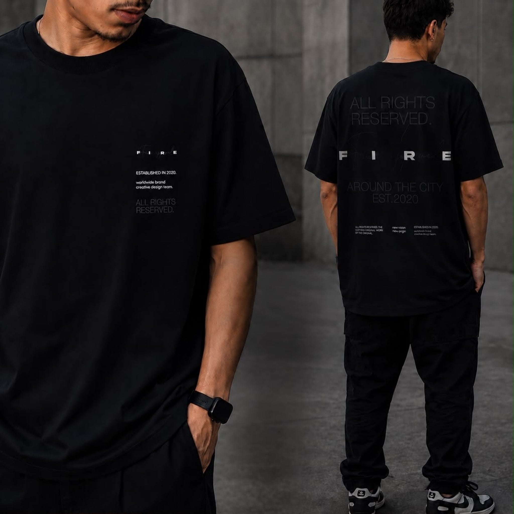 Camiseta Fire Essential Design Preta