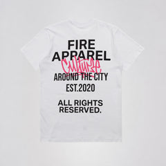 Camiseta Premium Fire Culture Pink Branca