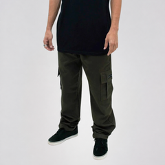 CALÇA SARJA CARGO RETA PREMIUM