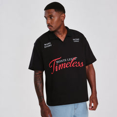 Camiseta Polo Oversized Monte Leste Timeless Preta