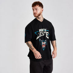 Camiseta Jersey Oversized Monte Leste Pantera Preta
