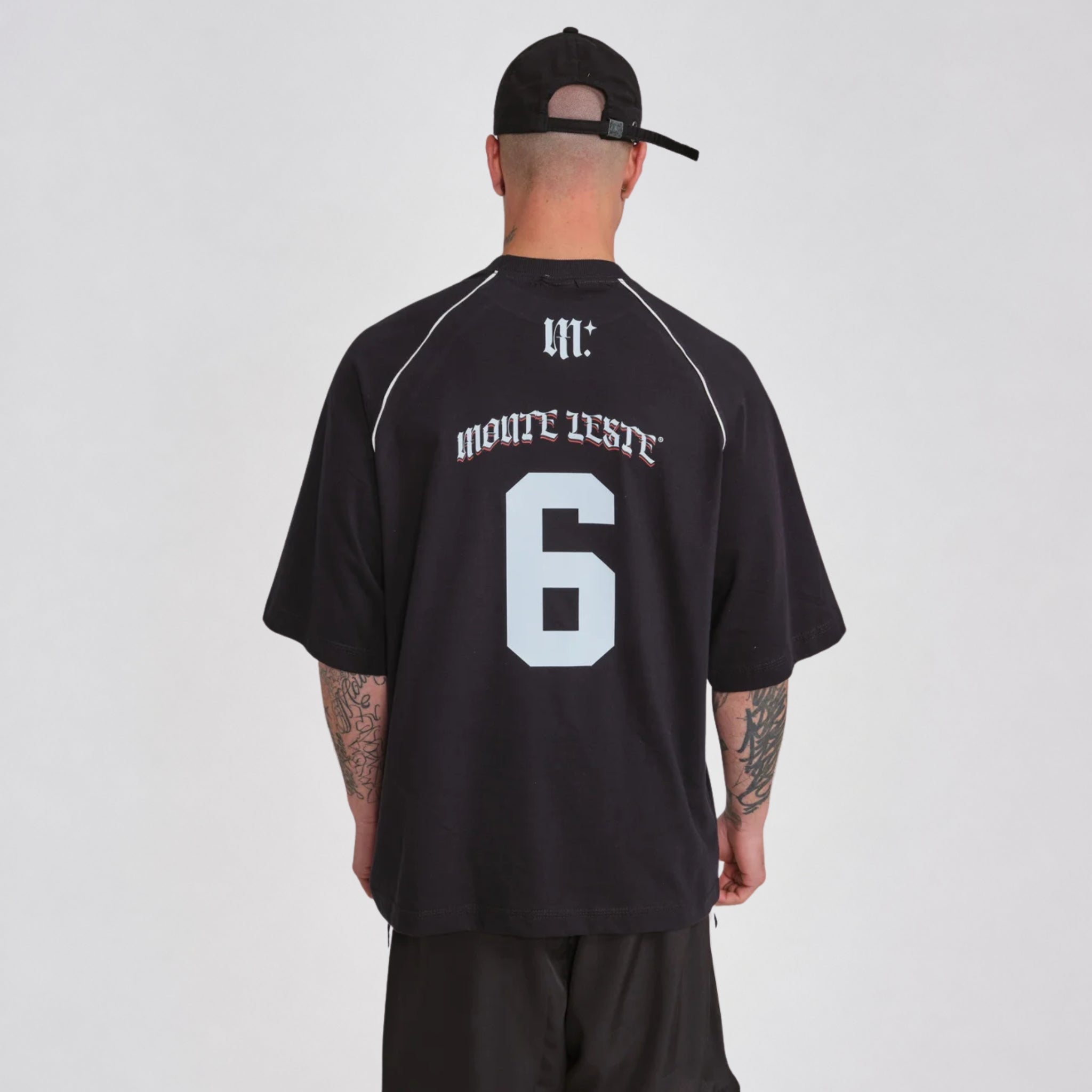 Camiseta Raglan Oversized Monte Leste Feelings 6 Preta
