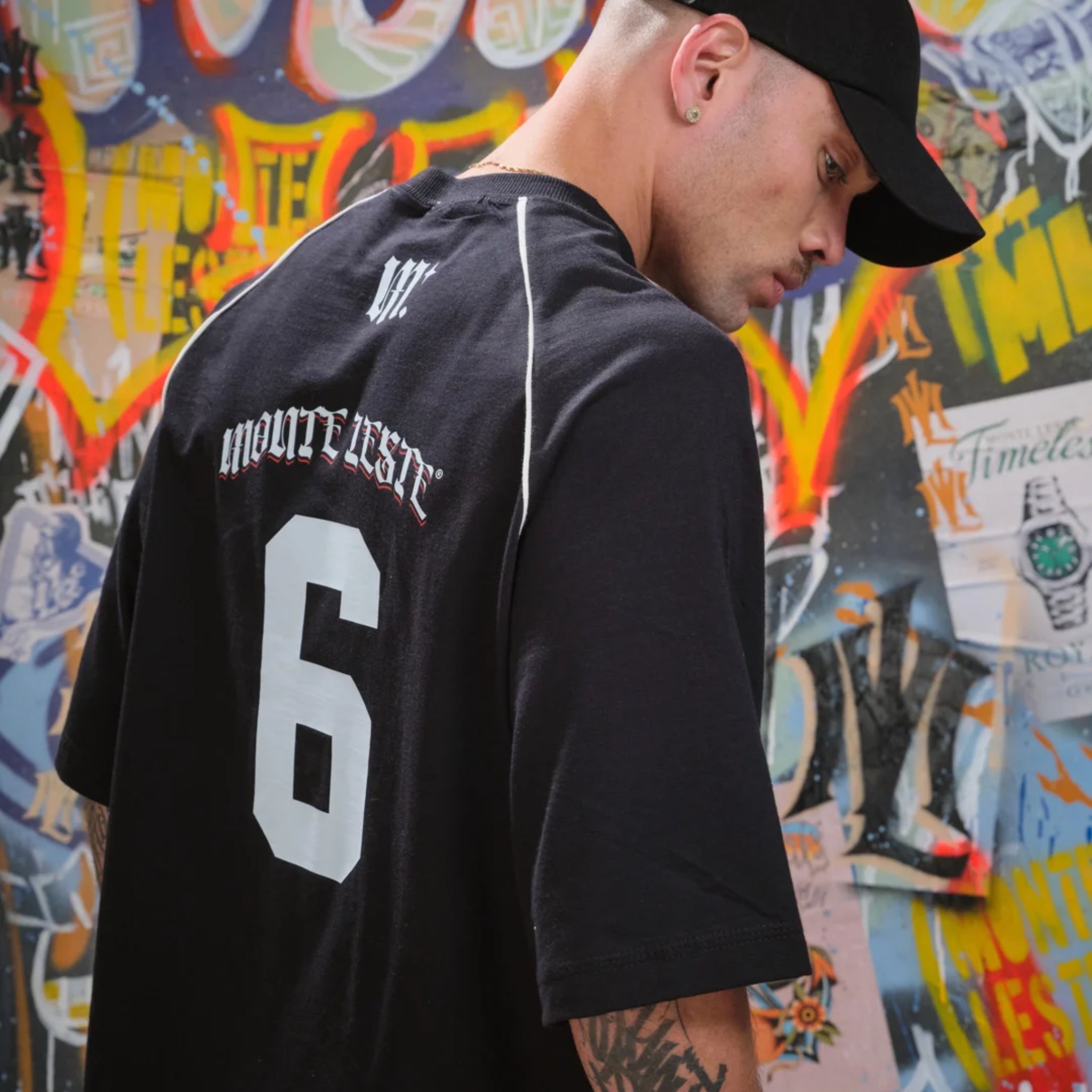 Camiseta Raglan Oversized Monte Leste Feelings 6 Preta