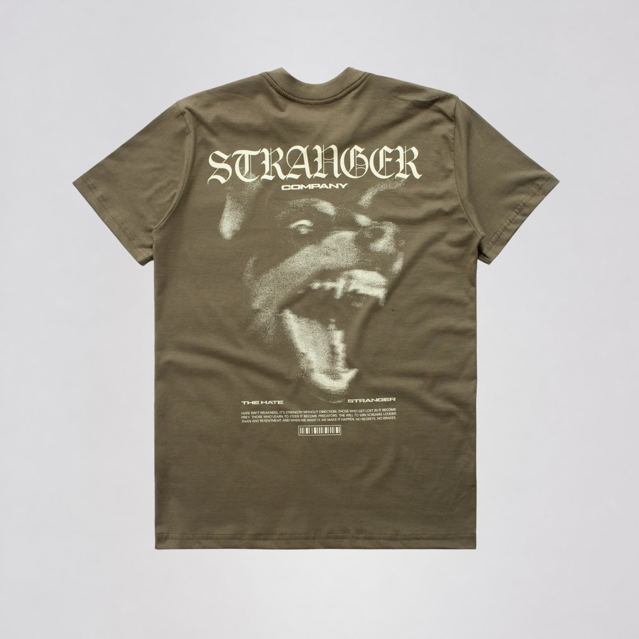 Camiseta Stranger Angry Dog Verde Oliva